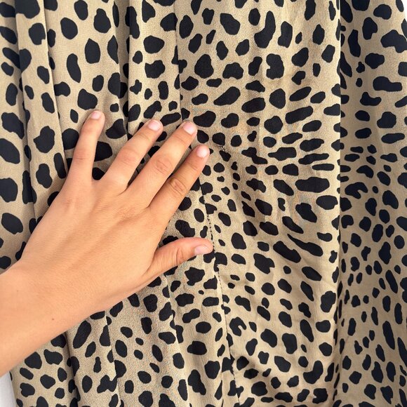 Silk-look A-line Gold Spotted Skirt size L - Picture 5 of 5